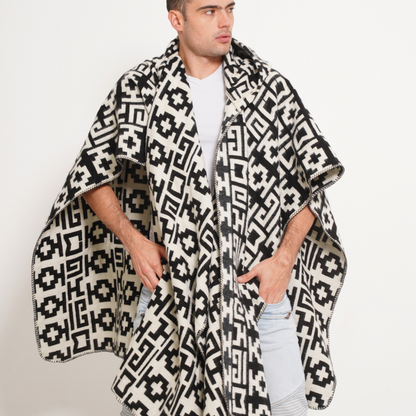 Aymuray Hooded Open Poncho