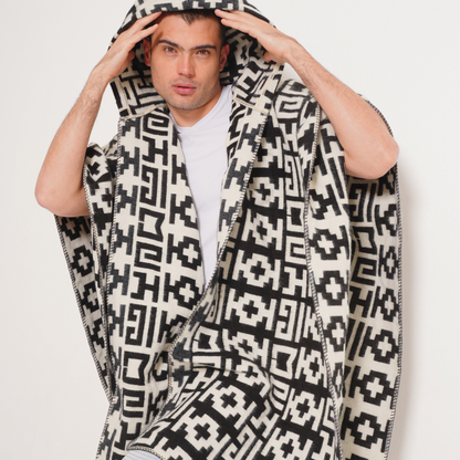 Aymuray Hooded Open Poncho